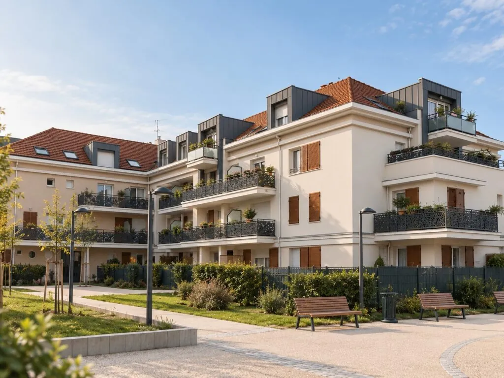 Résidence moderne au jardin paysager