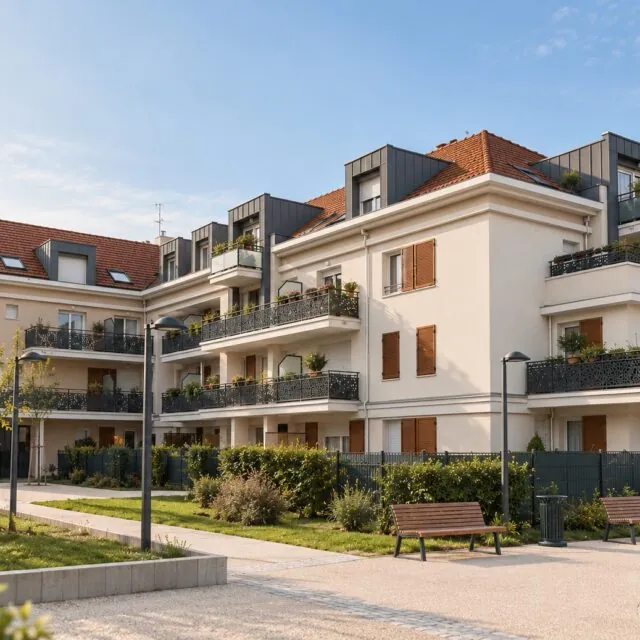 Résidence moderne au jardin paysager