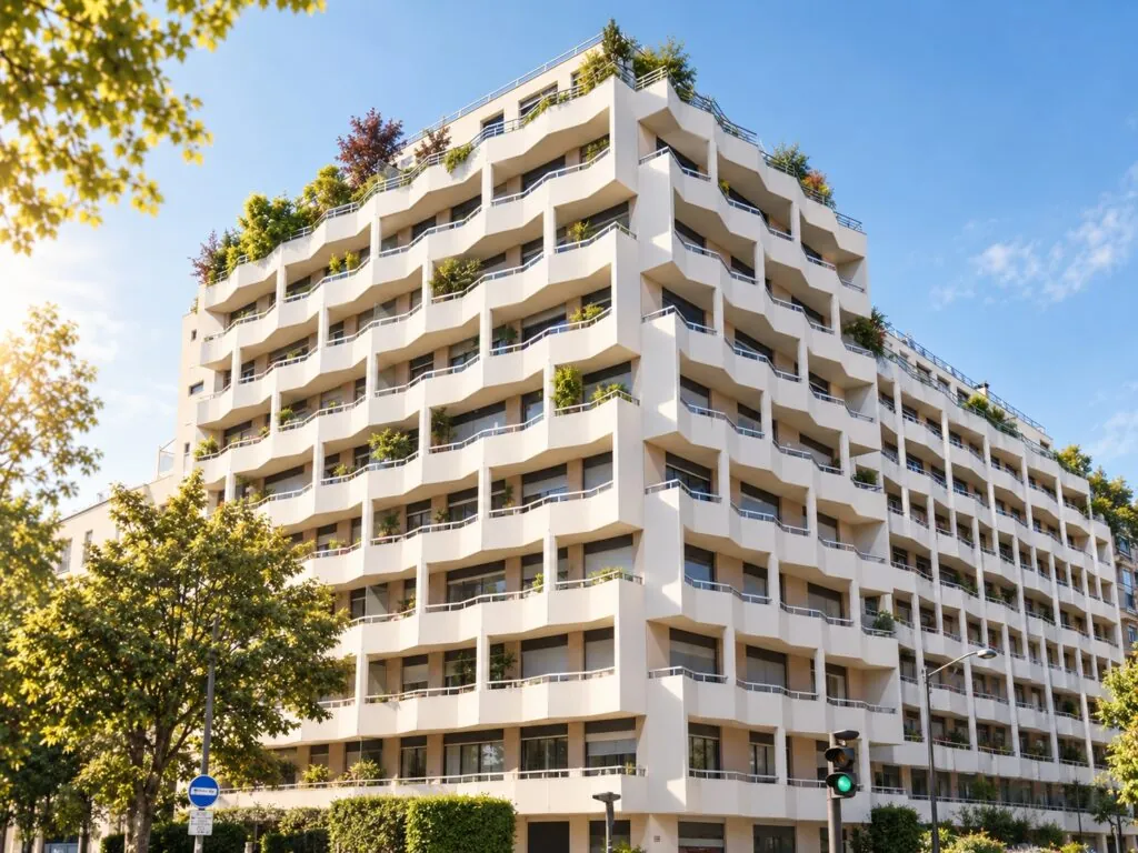 Résidence moderne aux balcons végétalisés